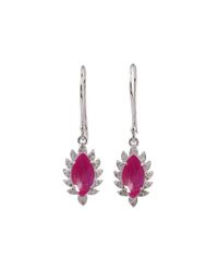 Meghna Jewels - Multicolor Single Ruby Drop Claw Earrings - Lyst