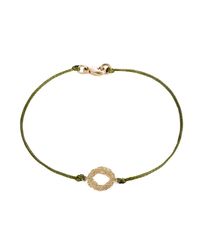 Alexandra Jacoumis - Metallic Mati Bracelet On Olive Green Cord - Lyst