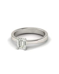 5Ine Jewels - Metallic Comfort Fit Solitaire 0.8 Emerald Cut Diamond Engagement - Lyst