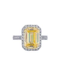 Fantasia by Deserio - Metallic Pave-set Emerald Cut Ring - Lyst