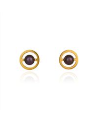 Cara Tonkin - Metallic Gold Orbit Saturn Stud Earrings - Lyst