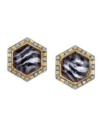 Spencer Fine Jewelry - Multicolor Zebra Pattern Spencer Portrait Stud Earrings - Lyst