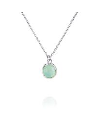 Zefyr - Metallic Dosha Necklace Sterling Silver With Aqua Chalcedony - Lyst