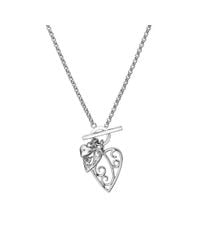 Lily and Lotty - Metallic Aimee Silver & Diamond Heart Necklace - Lyst