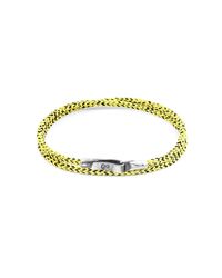 Anchor & Crew - Metallic Yellow Noir Liverpool Silver And Rope Bracelet for Men - Lyst