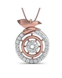 Diamoire Jewels - Metallic Inspired By Nature 14kt Rose Gold Pave Designer Diamond Pendant - Lyst
