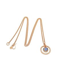 Vicky Davies - Multicolor Sterling Silver & 18kt Rose Gold Long Orb Moonstone Necklace - Lyst
