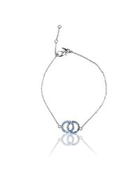 Loushelou - Multicolor Silver And Blue Sapphire Double Loop Bracelet - Lyst