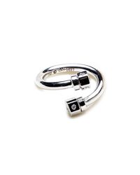 GHADA ALBUAINAIN - Metallic Pipe In White Gold Twisted Ring - Lyst