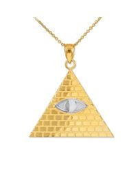 QP Jewellers - Metallic Egyptian Pyramid Eye Of Horus Pendant 9kt Two-tone Gold - Lyst