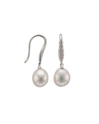 Marmalade Fine Jewellery - Multicolor Baroque Fresh Water Pearl & Pave Diamond Earrings - Lyst