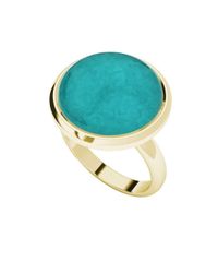 StyleRocks - Metallic Amazonite Yellow Gold Plated Cabochon Ring - Lyst