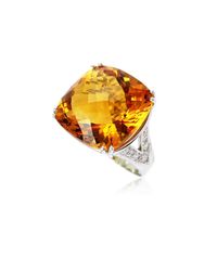 Cherie Thum - Metallic Fire And Ice Cushion Citrine Ring - Lyst