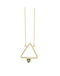 Christina Soubli - Metallic Triangle Pendant With Green Tourmaline - Lyst