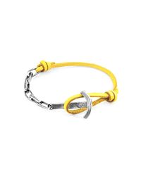 Anchor & Crew - Multicolor Mustard Yellow Brig Silver And Leather Bracelet for Men - Lyst