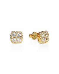 Lustre of London - Metallic Yellow Square Cluster Studs - Lyst
