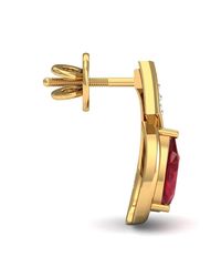 Diamoire Jewels - Metallic Pear Shape African Ruby And Diamond Pave Earrings In 18kt Yellow Gold - Lyst