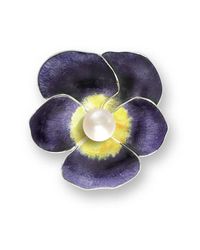 Nicole Barr - Multicolor Silver Pansy Purple Brooch - Lyst