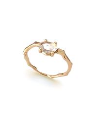 Brandts Jewellery - Metallic Twig Engagement Ring In Gold With White Sapphire - Lyst
