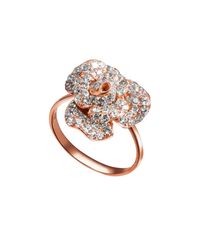 Fei Liu - Metallic Peony Ring Rose Gold Finish With Cz Alternative - Lyst