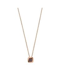 Purnell - Metallic Rose Gold And Smokey Quartz Checkerboard Necklace - Lyst