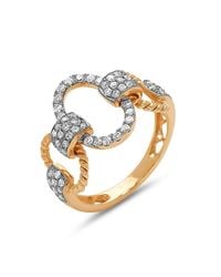 DILAMANI - Metallic Diamond Oval Link Ring - Lyst