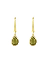 Latelita London - Metallic Pisa Mini Teardrop Earrings Gold Peridot - Lyst