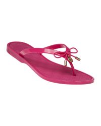 Tory Burch | Pink Jelly Bow Thong Sandals | Lyst