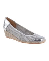 Sesto Meucci - Metallic Mildee Wedge Pump White Suede - Lyst