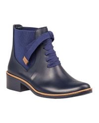 Bernardo - Blue Lacey Rubber Rain Boots - Lyst