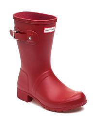 Hunter - Original Tour Short Military Red Rubber Rain Boot - Lyst