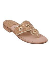 Jack Rogers - Metallic Nappa Valley Thong Sandal Gold/cork - Lyst