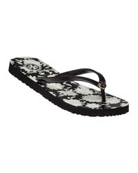 Tory Burch - Black Thin Rubber Flip-Flops - Lyst