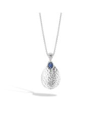 John Hardy | Classic Chain Hammered Pendant Necklace With Blue Sapphire | Lyst