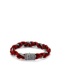 John Hardy | Red Men's Classic Chain Braided Leather Cord Bracelet for Men | Lyst