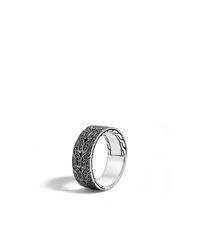 John Hardy | Classic Chain Band Ring With Black Sapphire for Men | Lyst