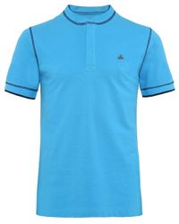 Vivienne Westwood Blue Organic Cotton Pique Polo Shirt for men