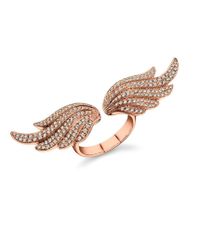 Anita Ko - Metallic Rose Gold Double Wing Ring - Lyst