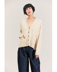 Allude - Natural Wide Cardigan - Lyst