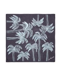 Anna Coroneo | Blue 'palm Tree In Bella' Print Silk Scarf | Lyst