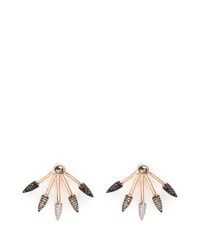 Pamela Love | Metallic Ombré 5 Spike' Diamond 18k Rose Gold Fan Earrings | Lyst