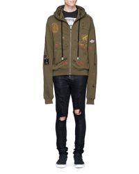Haculla | Green 'luxe Punk' Doodle Embroidered Zip Hoodie for Men | Lyst