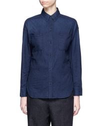 Vince | Blue Rinse Wash Cotton Denim Shirt | Lyst