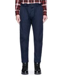 DSquared² | Blue Shirred Waist Cotton Twill Pants for Men | Lyst