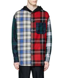 Alexander Wang | Multicolor Mixed Check Plaid Hooded Shirt for Men | Lyst