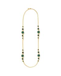 Kenneth Jay Lane | Green Cabochon Stone Rope Necklace | Lyst