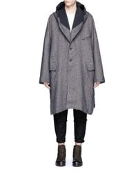 Ziggy Chen | Gray Drop Shoulder Hooded Coat for Men | Lyst