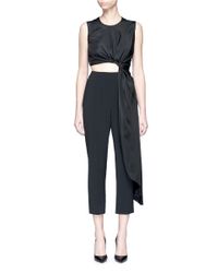 ROKSANDA | Black 'thurloe' Draped Sash Bodice Crepe Jumpsuit | Lyst