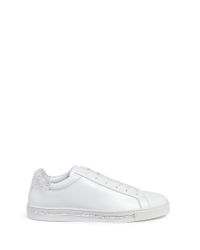 Rene Caovilla | White Strass Pavé Calfskin Leather Sneakers | Lyst