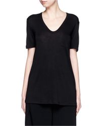 T By Alexander Wang | Black Rayon Jersey T-shirt | Lyst